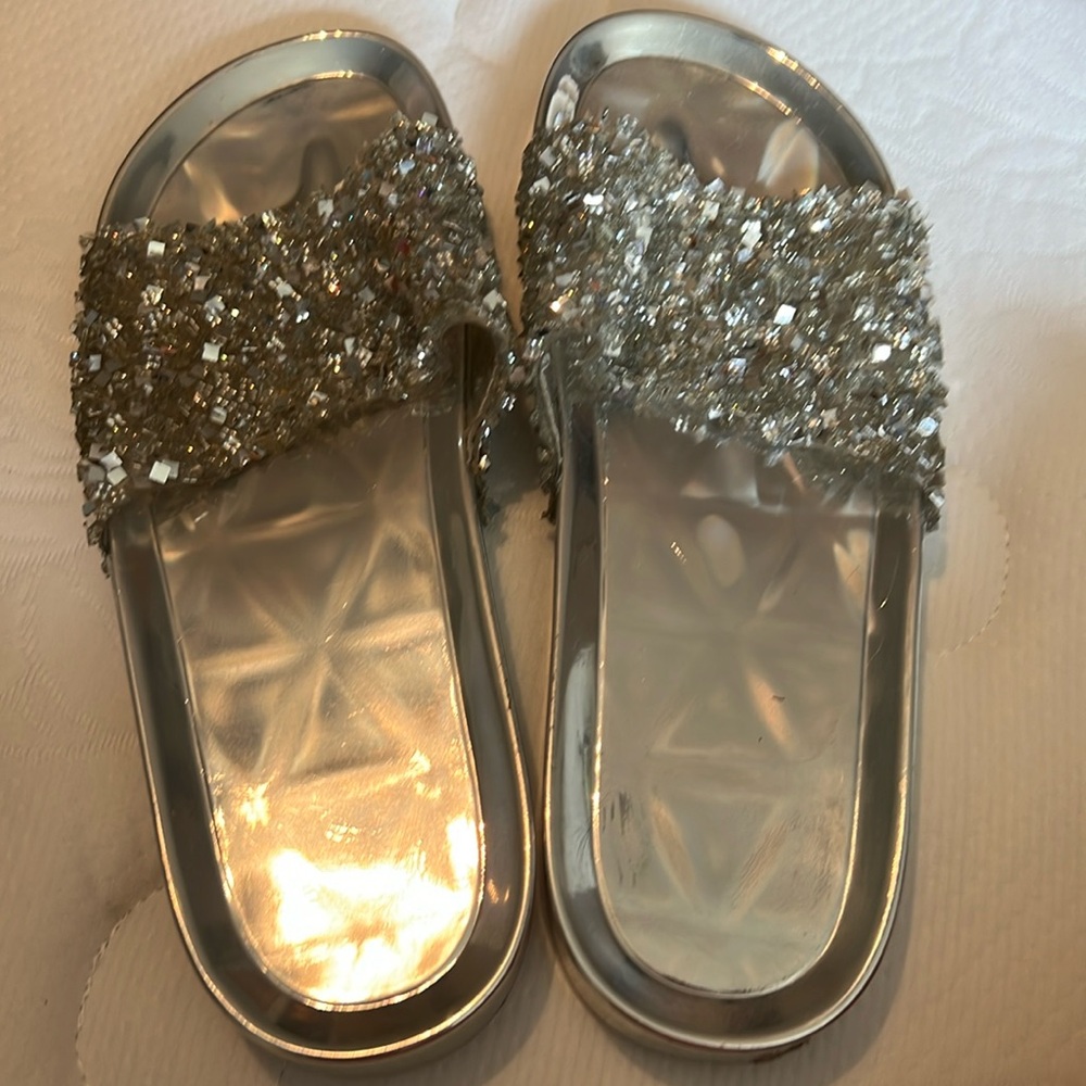 Fun bling slide on sandals